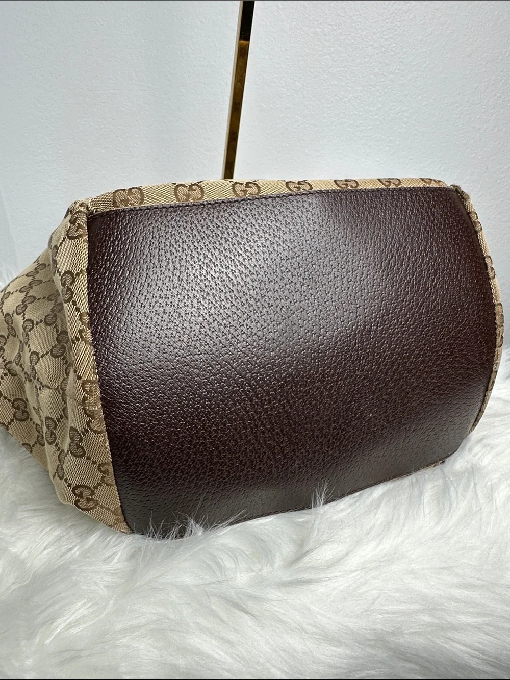 💯Authentic Gucci Cherryline GG Canvas Tote Bag Brown Beige🍀